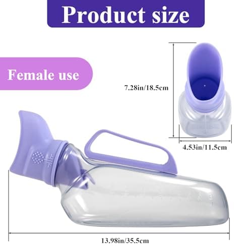 1200 ml Female Urinal Bottle, Leak Proof Portable Travel Toilet, Purple — view 2