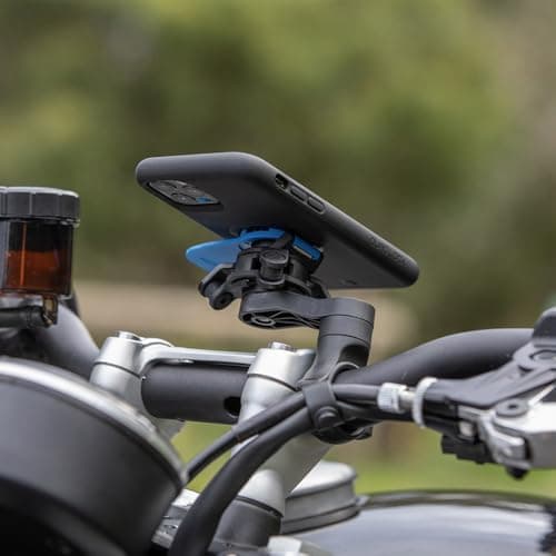 Quad Lock Motorcycle Handlebar Phone Mount Kit with Vibration Dampener and iPhone 15 Pro MAG Case — view 4