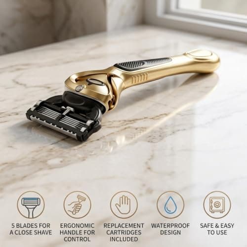 (8x 5-Blade Orange/Black Cartridges + 1x Plastic Pivot Razor + Shaving Cream + Case) — view 4