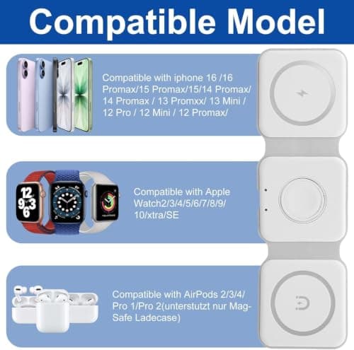 3 in 1 Wireless Charging Station for Apple Devices Foldable Travel Fast — view 4