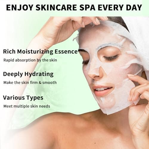 12 Pack Face Masks Skincare, Sheet Face Masks Spa Gifts for Teens Girls Women, Hydrating Face Sheet Mask, Beauty Face Mask Set Gifts for Kids Teens Girls Birthday Sleepovers Pamper Party — view 6