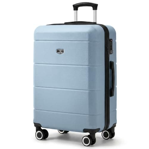 LUGG 24 Inch Jetset Suitcase Hard Shell Case 4 Wheel Travel Bag Lightweight ABS Material with TSA Lock Approved for Travel with easyJet, British Airways, RyanAir, Virgin Atlantic (65x44x25.5cm)