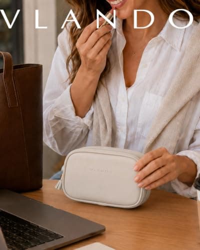 VLANDO Makeup Bag with Compartment, Cosmetic Bags for Skincare and Travel — view 2