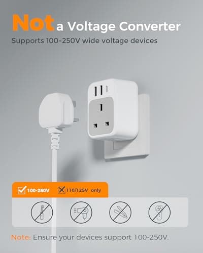 TESSAN UK to Australia Plug Adapter, Australian Travel Adapter with USB C — view 5