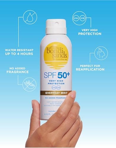 Bondi Sands Fragrance Free Sunscreen Aerosol Mist SPF 50 | Non-Greasy Broad Spectrum Formula Moisturises, Soothes, and Protects Skin, Water Resistant Up To 4 Hours + Cruelty Free | 6.52FL.OZ/160g — view 2