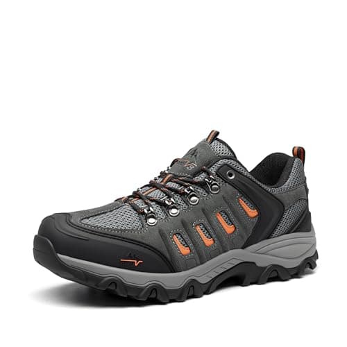 NORTIV 8 Men's Hiking Shoes,Black/Dark/Grey/Orange,9