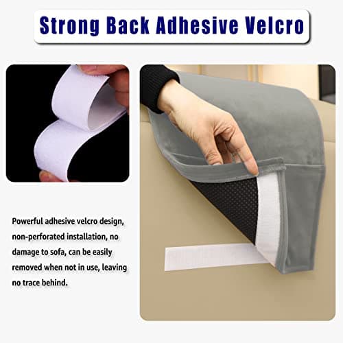 AmazeCov Non-Slip Head Pillow for Recliners - Neck Support Cushion with Velvet Cover for Pain Relief at Home, Office and Travel (Light Gray) — view 4