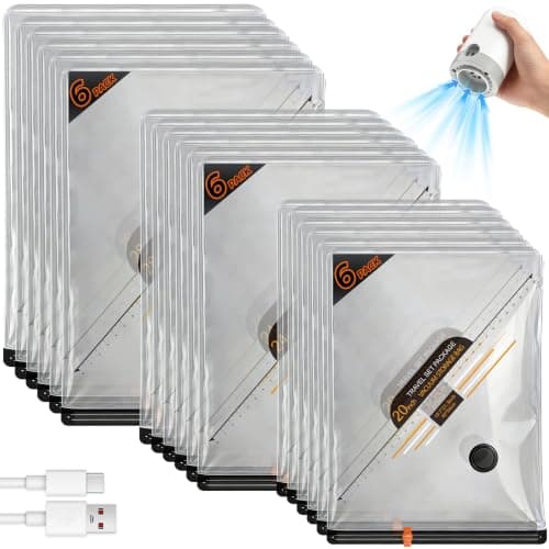 AIKUSICK Vacuum Storage Bags for Travel with Electric Pump, 18 Pack