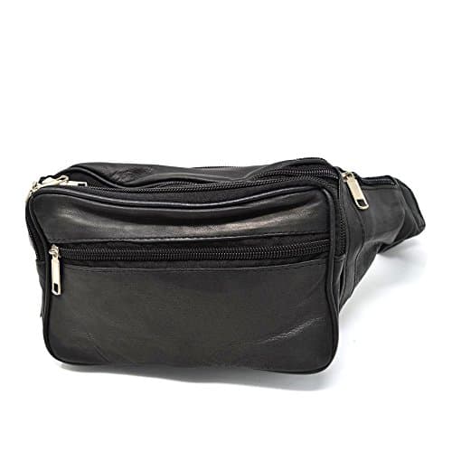 Leather Waist Bag Bum Bag Travel Pouch Pack 5 zips — view 5