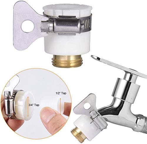 Brass Garden Tap Adaptors Hose Expandable Stretch Fittings Tap Connectors 1/2 Inch and 3/4 Inch Female Threaded Faucet Adapter 3/4" Thread Adapter — view 3