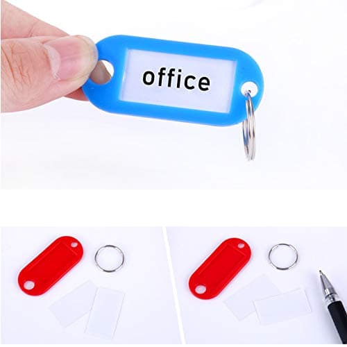 YuZhou 50 PCS Key Tags,Key Fobs Labels Rings Name Tags Key Label Tags with Split Ring Paper Plastic Key Tags with Labels Heavy Duty for Luggage Pet Id Name Office 10 Color — view 6