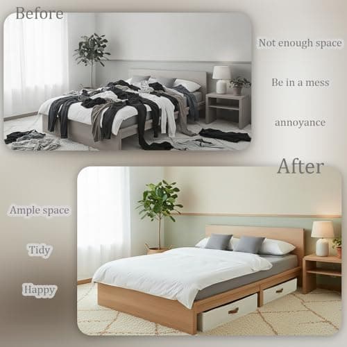 Under Bed Storage Boxes With Lids, PP Side Panel, No Base Panel, 80*40*15cm — view 2