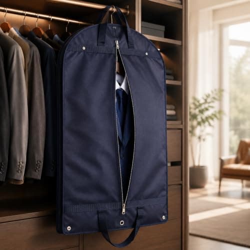 1 X Luxury Travel Suit Bags, Foldable Dress Bag, Garment Bags, Breathable Dust Proof Water proof Clothes Covers, Suit Protector with Zip, 105cm X 60cm — view 4