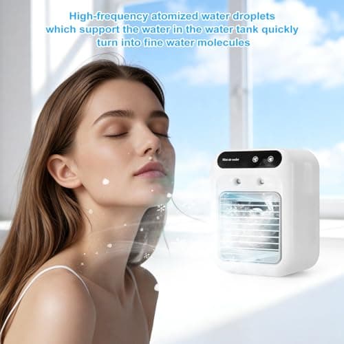 Portable Air Cooler, Mini Air Conditioner with 1800mAh Battery & Water Tank — view 6