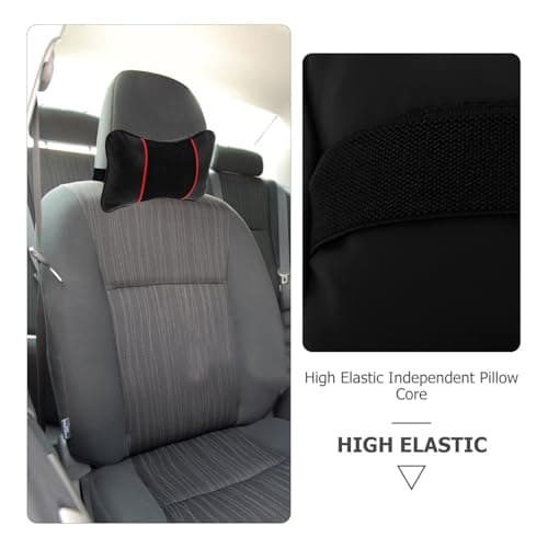 Leather Neck Headrest Faux with Breathable Polyester and Pillow Support Car — view 3