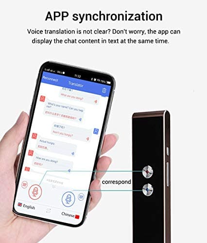 Portable Smart Voice Translator, Handheld Two Way Real Time Instant Multi-Language Translator Speech/Text Translation Device for Learning Travel Meeting, Support 40 Languages (Brown) — view 4