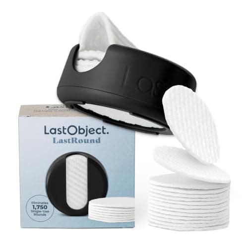 LastObject LastRound® Sustainable Reusable Cotton Rounds for Facial Cleansing – Zero-Waste Eco-Friendly Makeup Remover Pads for All Skin Types with Travel Storage Case