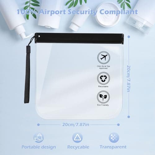 3PCS Clear Travel Toiletry Bags, GeeRic 20 * 20CM Makeup Bag TSA Approved Waterproof Liquid Pouch for Airport Durable Multifunctional Storage Sealed Bag for Passport Document Business Trip/Camping — view 2
