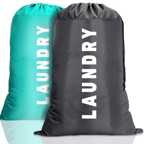 Travel Laundry Bags 2 Pack, 91 x 61 cm Drawstring Dirty Clothes Bags