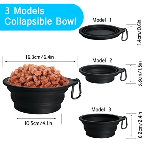 PetBonus 2-Pack Collapsible Dog Bowls, Portable Travel Dog Water Food Bowls — view 3