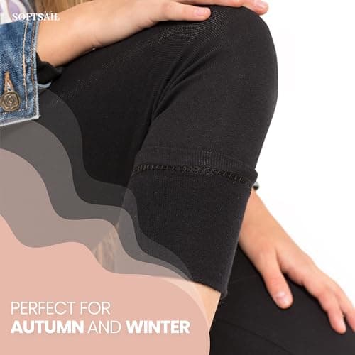 SOFTSAIL Fleece Lined Leggings Girls Children Cotton Kids Leggings Warm School Trousers Kids Fleece Lined Trousers Tights Thermal Pants for Girl, Black 4 Years — view 3