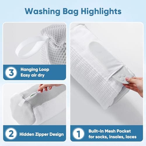 Aship 2Pack Shoe Laundry Wash Bag Reusable for Washing Machine White — view 6