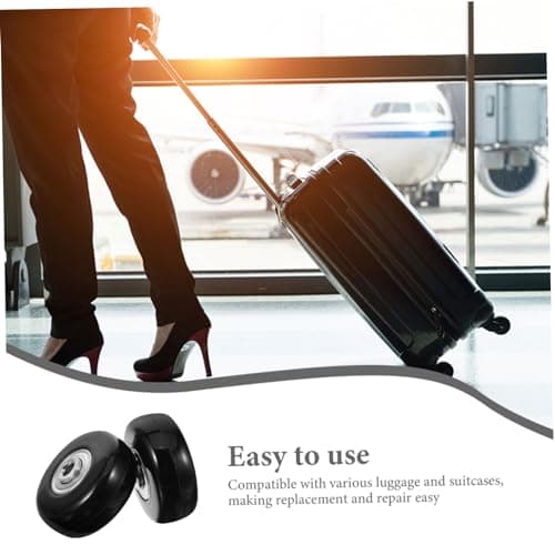 2pcs Luggage Wheel Replacement Kit for Spinner Suitcases, Black — view 3