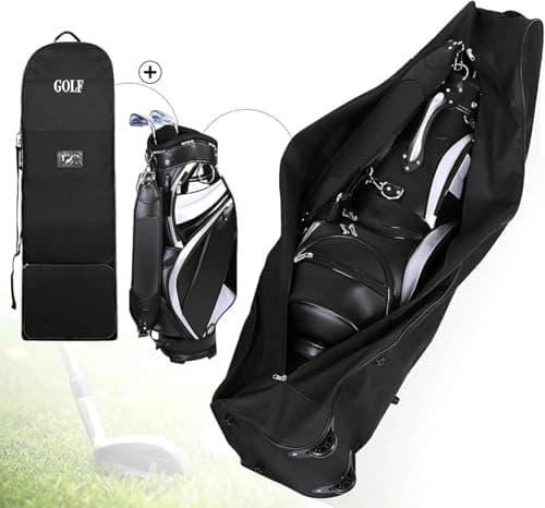 BREEZENEST Golf Travel Bag with Padded Cover & Included Bag 130cm Nylon Flight Case for Airline Travel & Holiday Transport Black Golf Travel and Flight Bags for Club Protection — view 2