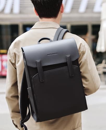 MARK RYDEN Water Resistant Leather Backpack Mens with Magnetic Clasp — view 5