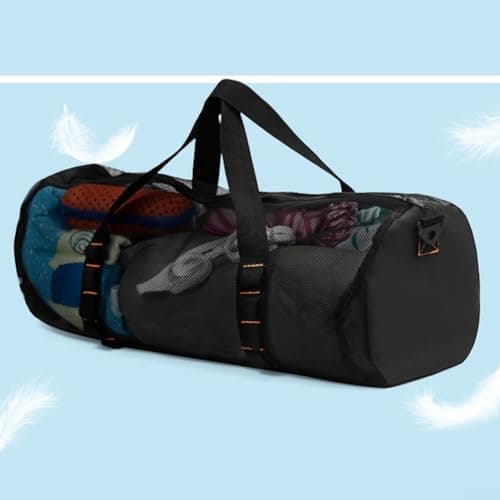 Vilgftyiet Mesh Dive Bag Extra Large Mesh Travel Duffle for Scuba Diving and Snorkeling Gear Equipment - Dry Bag Hold Mask Fins Snorke (Black) — view 3