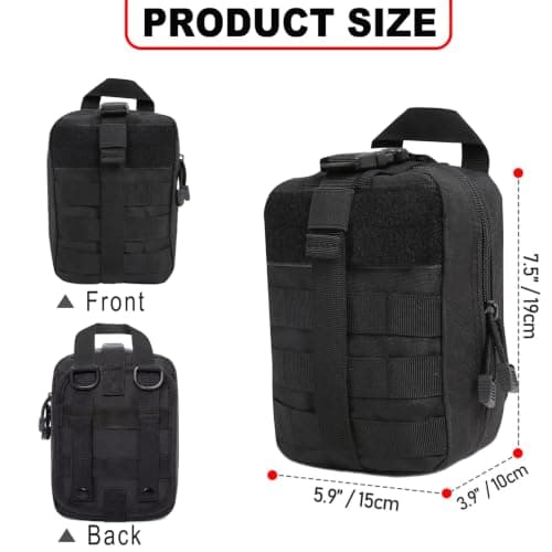 SMOORITA Tactical Molle Pouch Medical First Aid Pouch Empty Bag Only, Khaki — view 6