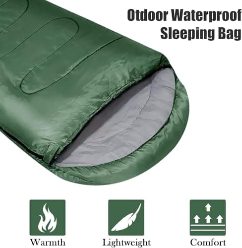 M.J COMFY-LIFE Sleeping Bag 200g Cotton Fill, Comfort 5° to 15°C Green — view 2