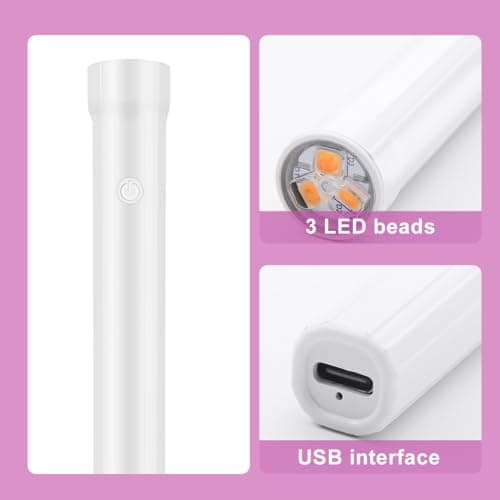 Mini UV LED Nail Lamp for Gel Nails, Handheld Curing Lamp for Gel Polish Rechargeable Portable Nail Dryer with USB Plug, Quick Dry for Nail Glue & Stickers – Travel Manicure Salon DIY at Home — view 4