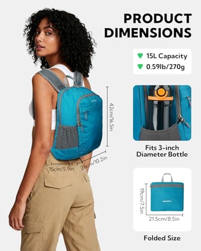Waterfly 15L Foldable Lightweight Rucksack for Hiking Cycling Women Men — view 3