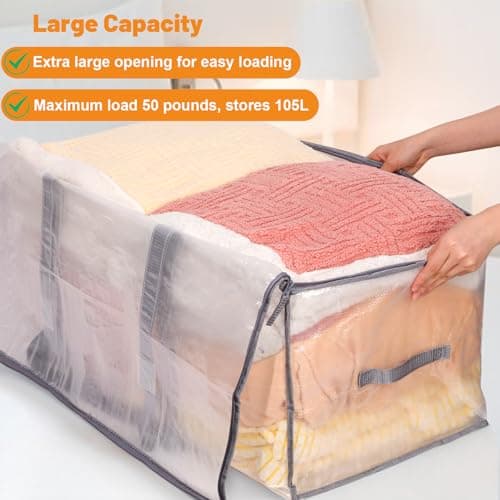 Dntorx 4 Pack 105L Moving Bags Clothes Storage Bags Drom Packing Box, Grey — view 4
