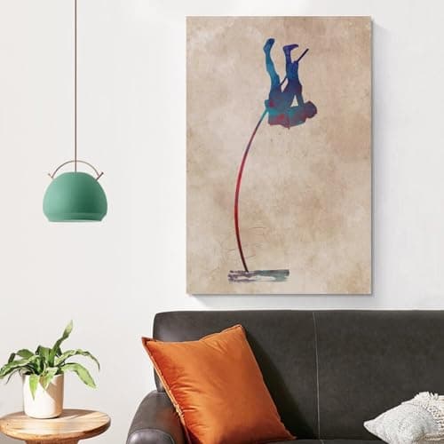 Pole Vault Sport Art Poster Wall Decoration Nordic Retro Poster Modern Home Decor Art Canvas Prints Birthday Gifts Women 08x12inch(20x30cm) — view 4