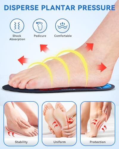Insoles for Men and Women, Work and Boot Shoe Insoles UK3-7(10.6in) Black — view 4