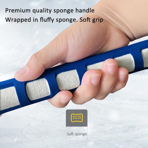 ERYUE Snow Scraper for Car Efficient Aluminum Alloy Extendable Snow Brush with Safety Hammer for Winter Travel Blue 1 Pack (type 2) — view 3