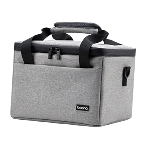AsrMyjcx Projector Bag Hard Carrying Case Sturdy Portable Double Zipper with Handle Travel Carrying Case Home Theater Video Projector, Grey