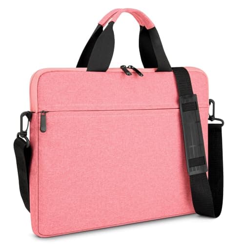 MicaYoung Laptop Sleeve Case 15.6-16 Inch Lightweight Waterproof Shoulder Bag Compatible with 15.6 inch Notebook Chromebook Acer Asus Dell HP Thinkpad, Pink