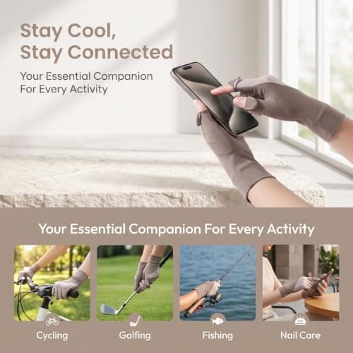 Kemay Women UV Protection Gloves Ice Silk Sun Touchscreen Non Slip Driving — view 5