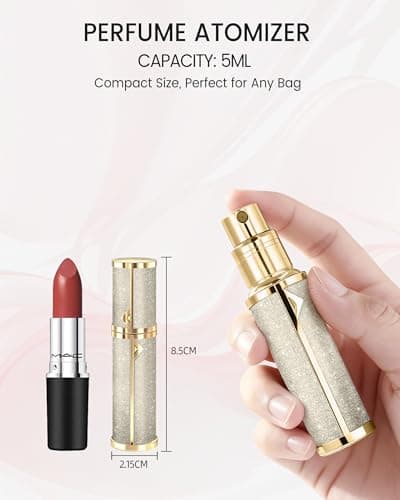 Perfume Atomisers Refillable Travel Spray Bottle 5ml Mini Atomiser Gold — view 5