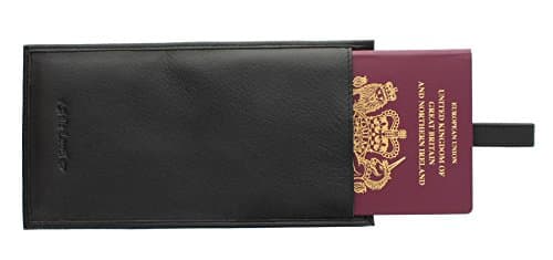 Genuine Leather Security Wallet Pouch with Belt Loop AC501 Black — view 2