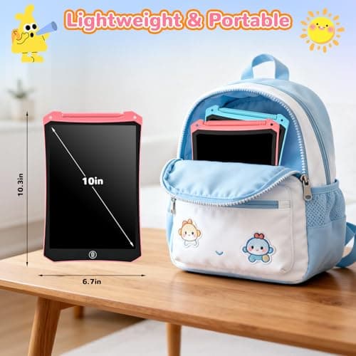 [2 Pack] cimetech 10 Inch LCD Writing Tablet Travel Toys for Kids, Colorful Screen Drawing Pad and Doodle Board, Holiday Travel Essentials Birthday Gift for 3 4 5 6 7 8 Year Old Boys Girls(Pink&Blue) — view 5