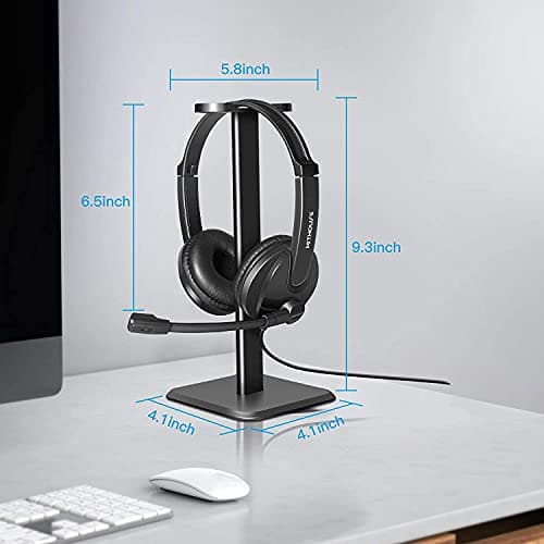Kithouse PC Headset with Microphone USB Business Office Headset Computer Headphone With Noise Reduction Sound Card, for Skype,Online Webinar, Call Center,Video Conference Call, with Headset Stand — view 4