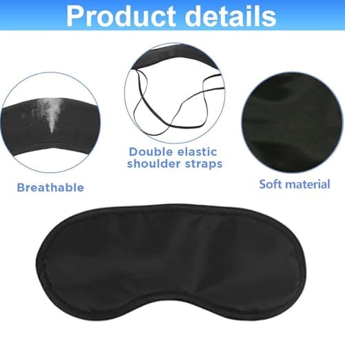 20 Pack Black Sleep Eye Masks, Sleeping Blindfold, Light Blocking Blindfolds for Men & Women, Sleeping Blindfold, Ultra Soft Breathable Shade Covers for Travel, Plane, Lunch Break & Camping — view 3