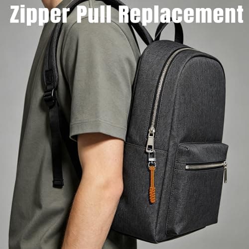 NOVWANG 8-Pack Black Zipper Pulls Detachable Zipper Replacement Zippers Repair Tab Kit for Backpacks Purse Luggage Jackets Suitcases Handbags Clothing Accessories — view 5