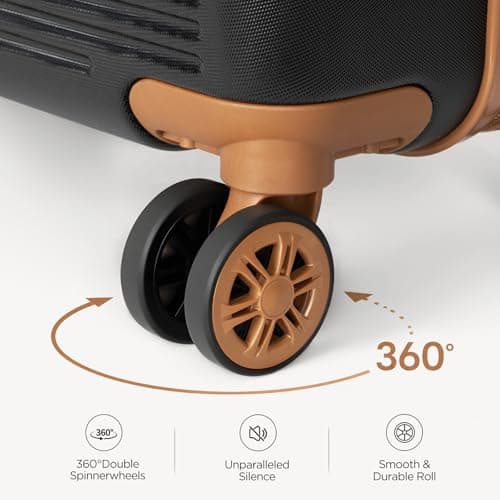 Cosbarn Luggage Sets 5 Piece with TSA Lock Spinner Wheels, Unisex Hard Case ABS Suitcase Set (Rosegold) — view 2