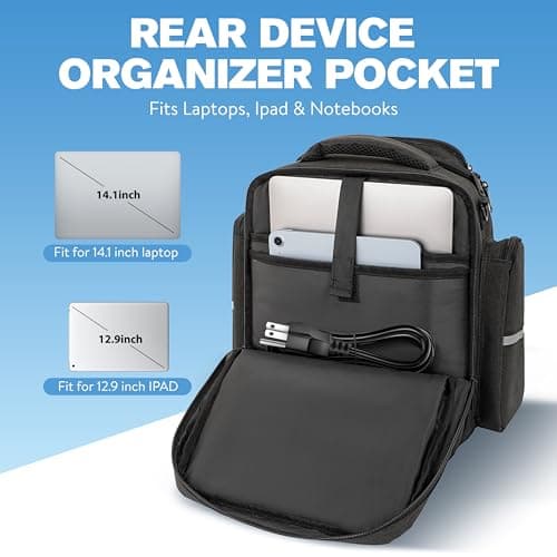 Flight Bag for Pilots, Pilot Bag for Aviation Headset with Padded Protection, Fits Aviation Headset, iPad & Flight Accessories, Multiple Pockets & Shoulder Strap, Gift for Pilots, Black (Bag Only) — view 4