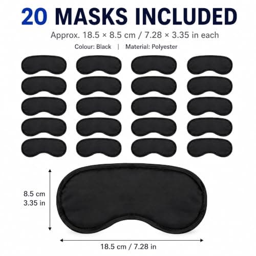 Sleep Eye Mask 20 Pack, Sleeping Blindfold for Sleep Plane Hotel Camping — view 3